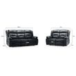 Novie Black Faux Leather 3+2 Seater Sofa Set