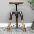 Dutch Mango Wood and Metal Round Adjustable Stool
