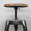 Dutch Mango Wood and Metal Round Adjustable Stool