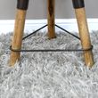Dutch Mango Wood and Metal Round Adjustable Stool