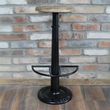 2 x Dutch Black Metal and Wood Round Barstool