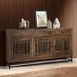Uvalda Acacia Wood Slatted 3 Door Extra Large Sideboard - 180cm
