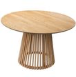 Soho Oak 4 Seater Round Dining Table with Slatted Base - 120cm