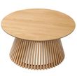 Soho Oak Round Coffee Table with Slatted Base