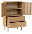 Soho Oak and White 2 Door Slatted Shoe Cabinet