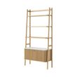 Soho Oak 2 Door Slatted Bookcase - White Marble Top