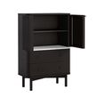 Soho Black 2 Door Slatted Shoe Cabinet