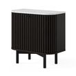 Soho Black 2 Door Slatted Cupboard - White Marble Top