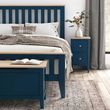 Marlow Blue 2 Drawer Narrow Bedside Cabinet