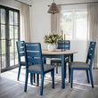 Marlow Blue 4-6 Seater Round Extending Dining Table - 120cm-155cm