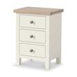 Modern White Painted 3 Drawer Bedside Cabinet