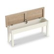 Modern White Painted Shallow Storage Dining Bench