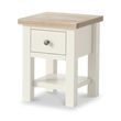 Modern White Painted 1 Drawer Square Lamp Table