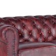 Angwin Brown Leather Chester 3 Seater Sofa