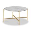 Marmora White Marble and Gold Round Coffee Table