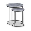 Marmora Grey Marble Round Nest of 2 Tables