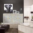 Ravanik Carved White Mango Wood 4 Door Extra Large Sideboard - 180cm