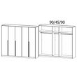 Rauch Alba 226cm 5 Door Wardrobe - White Gloss