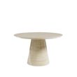 Carrera Travertine Beige Engineered Marble 4-6 Seater Round Dining Table - 130cm