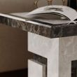 Venice Armani Grey Engineered Marble Side Table