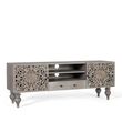 Edith Grey Carved Mango Wood Storage TV Unit