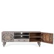 Edith Grey Carved Mango Wood Storage TV Unit