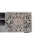 Edith Grey Carved Mango Wood Storage TV Unit