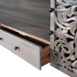 Edith Grey Carved Mango Wood Storage TV Unit