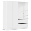 Rauch Costa 181cm 4 Door Combi Wardrobe with Metallic Dark Grey Handle - Alpine White