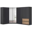 Rauch Costa 208cm 8 Door L-Shaped Corner Wardrobe - Metallic Dark Grey and Artisan Oak