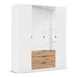 Rauch Davoa 181cm 4 Door Combi Wardrobe - Alpine White and Artisan Oak