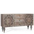 Edith Grey Carved Mango Wood 2 Door Medium Sideboard - 150cm
