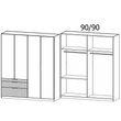 Rauch Koda 181cm 4 Door Wardrobe with RHF Drawers - Alpine White