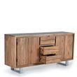 Monza Natural Acacia Wood 4 Door Large Sideboard - 172cm