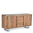 Monza Natural Acacia Wood 4 Door Large Sideboard - 172cm