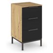 Rauch Flipp 3 Drawer Bedside Cabinet with Metal Base - Artisan Oak and Graphite