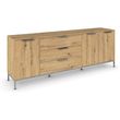 Rauch Flipp 3 Door Low Sideboard with Metal Base - 199cm - Artisan Oak