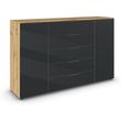 Rauch Flipp 2 Door Sideboard with Adjustable Height - 160cm - Artisan Oak and Graphite