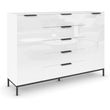 Rauch Flipp 2 Door Sideboard with Metal Base - 160cm - Alpine White and White Glass