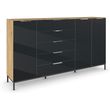Rauch Flipp 3 Door Sideboard with Metal Base - 199cm - Artisan Oak and Graphite