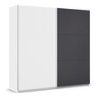 Rauch Monza 218cm 2 Door Sliding Wardrobe - Alpine White and Metallic Dark Grey
