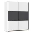 Rauch Neo 175cm 2 Door Sliding Wardrobe - Alpine White and Metallic Dark Grey