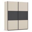 Rauch Neo 175cm 2 Door Sliding Wardrobe - Champagne and Metallic Dark Grey