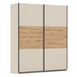 Rauch Neo 175cm 2 Door Sliding Wardrobe - Champagne and Artisan Oak