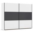 Rauch Neo 261cm 2 Door Sliding Wardrobe - Alpine White and Metallic Dark Grey