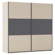 Rauch Sajo 218cm 2 Door Sliding Wardrobe - Champagne and Metallic Dark Grey