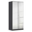 Rauch Reflect 91cm 2 Door Mirrored Wardrobe - Metallic Dark Grey