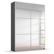 Rauch Reflect 131cm 2 Door Mirrored Sliding Wardrobe - Metallic Dark Grey