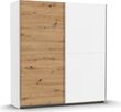 Rauch Saturn 175cm 2 Door Sliding Wardrobe - Alpine White and Artisan Oak