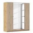 Rauch Genua 181cm 4 Door Wardrobe with Mirror - Artisan Oak and Alpine White